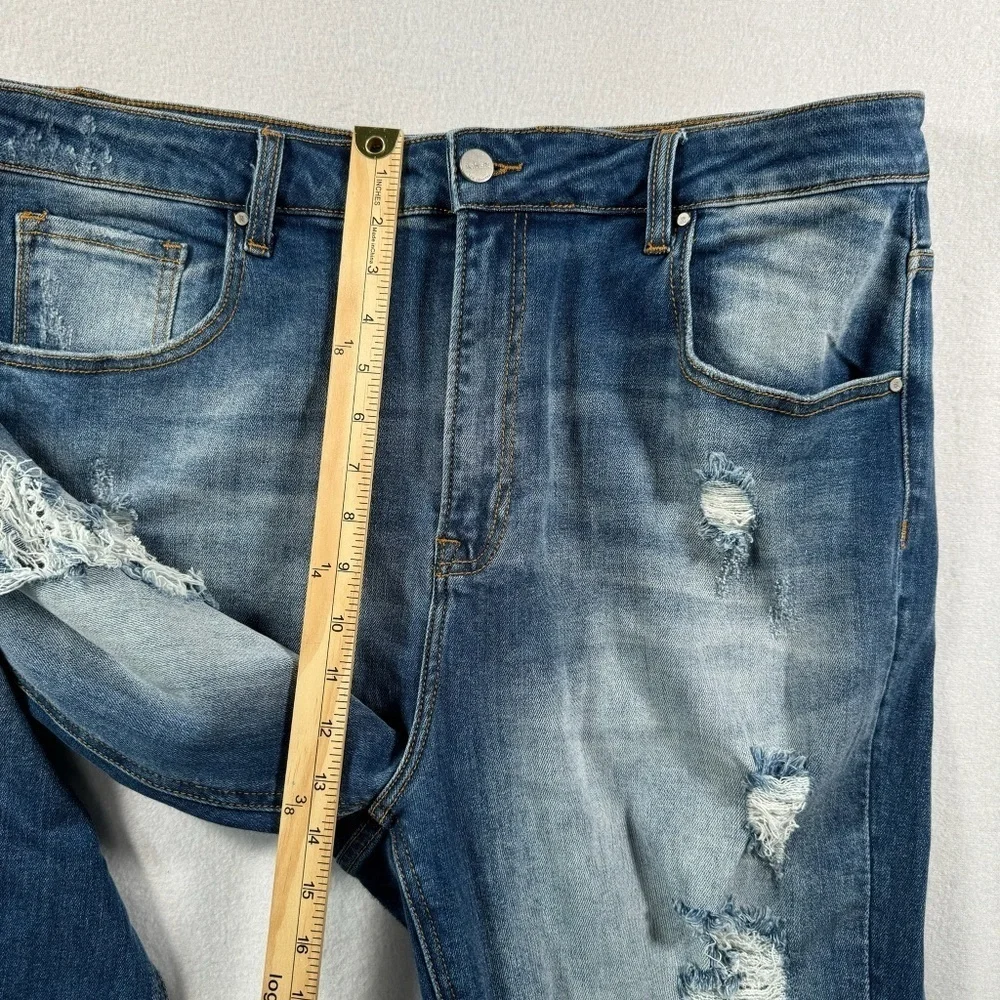 Risen Flare Leg Jeans Womens Size 3XL Medium Blue High Rise